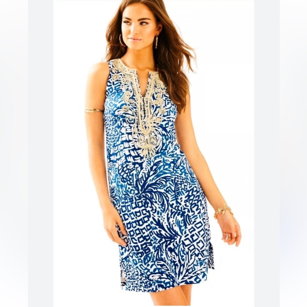 Lilly Pulitzer Carlotta Stretch Shift Dress EUC